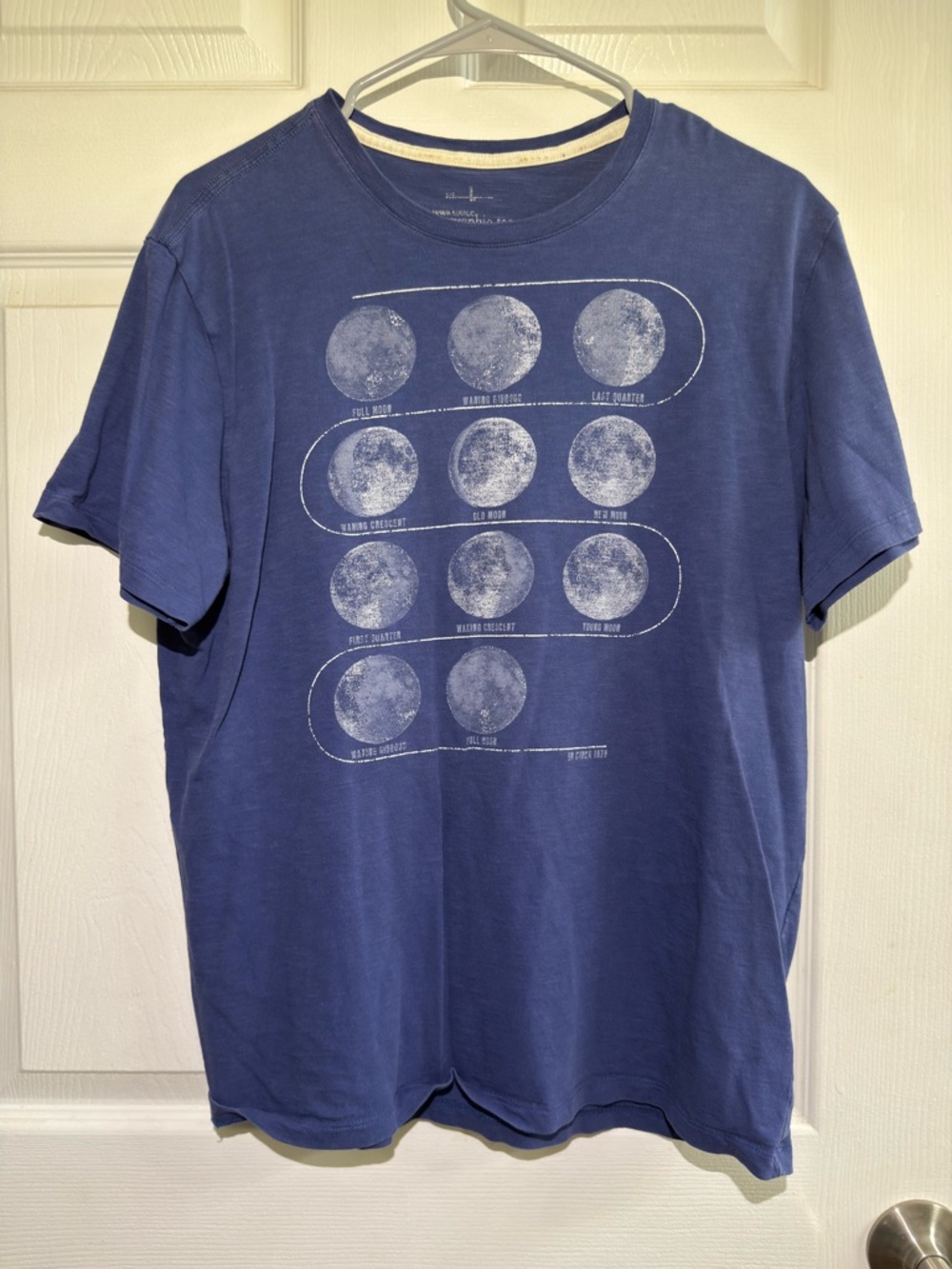 Banana Republic Men's Navy Blue Graphic Moon Phase T-Shirt